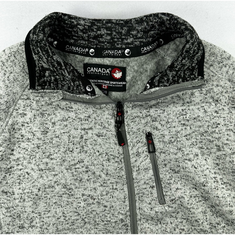 Canada Weather Gear Mens Fleece Full Zip Jacket Grey Marl Sweater Large L/G - Picture 12 of 16